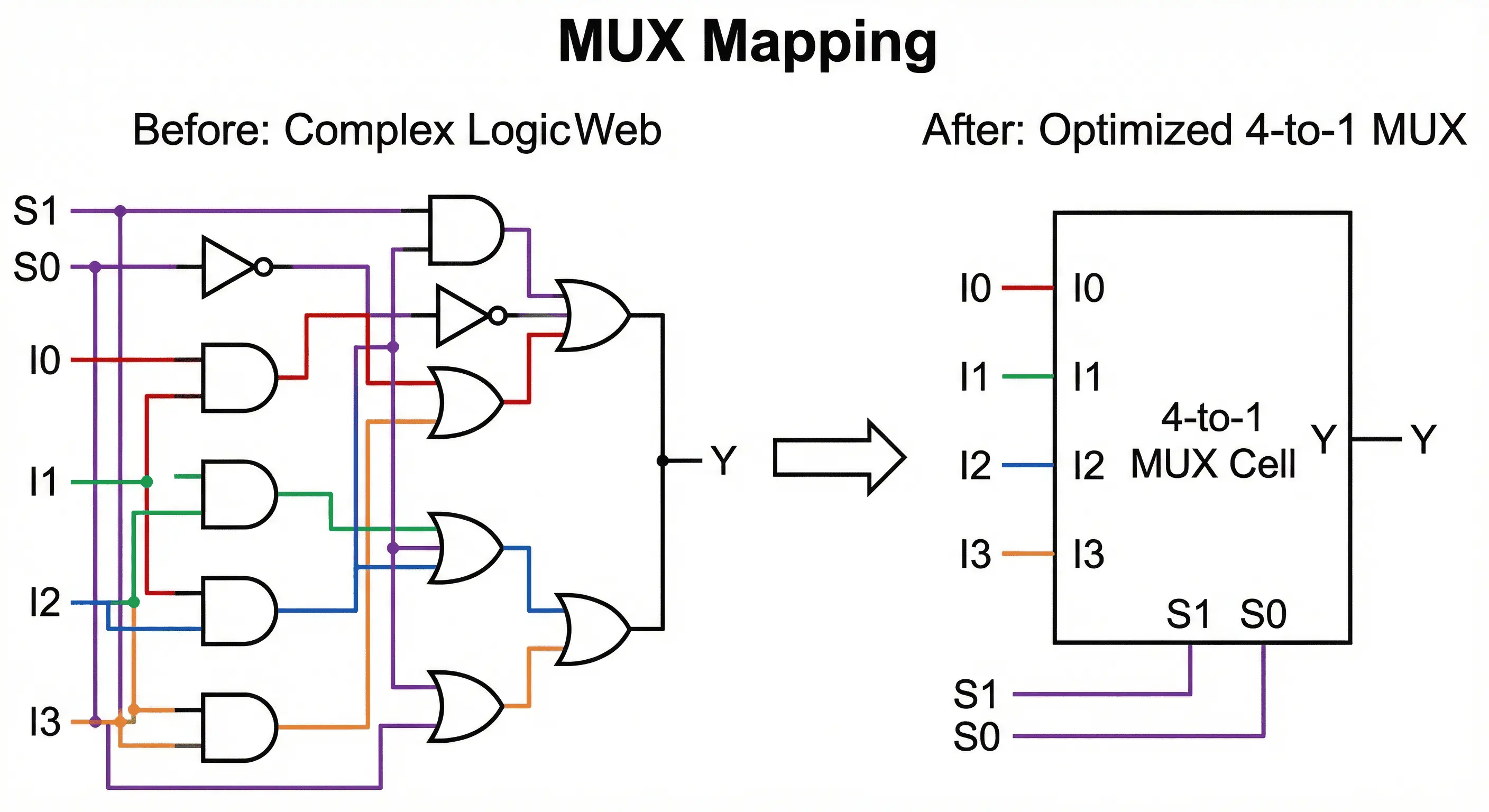 MUX intent mapping from generic logic web to native mux cell